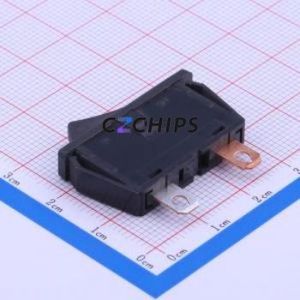SDDJF1A100 Rocker Switch Through hole Component (THT) Switch Concave Bend Solder Tab Black 8A - Product Image 2