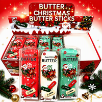 Jouet Squishy à Montée Lente Édition Noël en Gros, Bâton de Beurre Simulé, Jouet Anti-Stress Doux et Humide à Presser