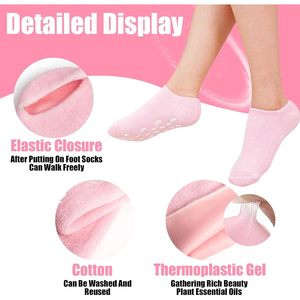 Calze in Gel di Silicone Premium calze lozione idratante per piedi incrinati a secco prodotto per la cura della pelle del piede delle donne - Product Image 2