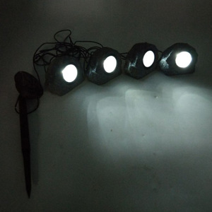 Solar Led Stone Lights Outdoor <b>Garden</b> Pathway Lighting Set With Solar Panel 4 Rock Lights For Lawn Patio Decor - Product Image 4
