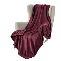 Couverture en polaire de flanelle unie douce et confortable personnalisée pour la décoration intérieure canapé literie canapé