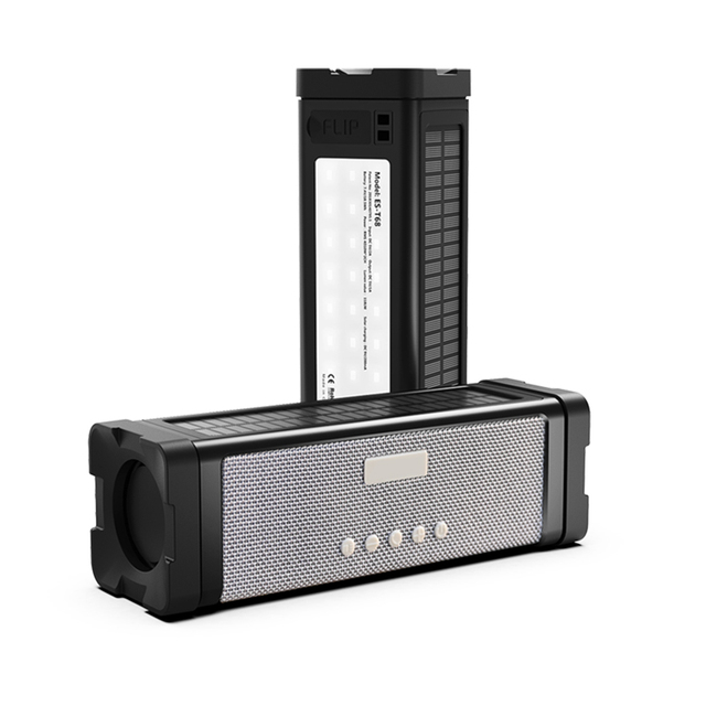 OEM 20W Solar Wireless Speaker and Power Bank Waterproof PX7 for Outdoor Camping LED Light Portable Plastic Cabinet