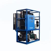 Nouvelle machine à glace en tubes refroidie à l'eau pour 1t/2t/3t/5t/10t avec compresseurs Hitachi/Emerson, en acier inoxydable 304, usage commercial