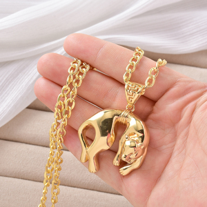 Collier pendentif Zeadear unisexe plaqué or, motif panthère, poli, tendance, orné, attrape-regard, vente en gros, mode, personnalisé - Product Image 3