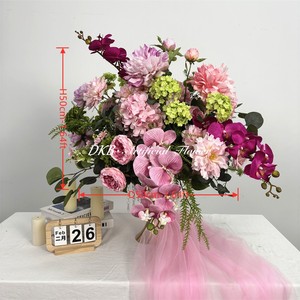 Centre de table élégant, boule de fleurs roses pour la décoration de mariage, centre de table de mariage, fleurs artificielles - Product Image 2
