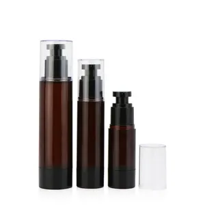 Di lusso 20 30 50 ml di plastica vuota di pp cosmetici airless pompa a vuoto bottiglia di lozione per la cura della pelle siero con ambra pompa spruzzatore