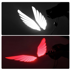 2 uds alas luz motocicleta modificada LED decorativa bienvenida ala láser ambiente atmósfera lámpara proyección 12V 24V - Product Image 2