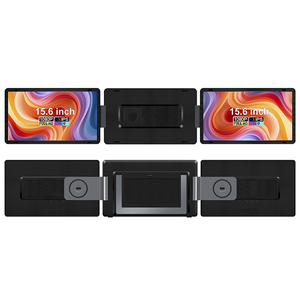 จอภาพพกพาแบบสามจอขนาด 16 นิ้ว ความละเอียด 1920x1200 IPS พร้อมพอร์ต USB-C คู่ ขาตั้งพับได้ ขายดี - Product Image 1