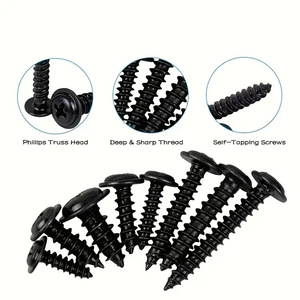 Cross Head Self Tapping Screws M3 M4 M5 With Washers Carbon Steel Black Oxidation Metric 340pcs Set For Metal - Product Image 4