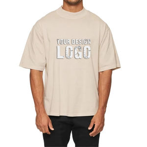 T-shirt pour homme vintage personnalisé Lgoo 250 g/m², poids lourd, impression numérique, coton lavé, noir, surdimensionné - Product Image 2