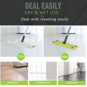 Mopa Plana OKKiHOME para Limpieza de Pisos con Mango Largo, Mopa Húmeda y Seca, Herramienta de Limpieza para Pisos de Madera, Azulejos, Laminado y Mármol - Product Image 4