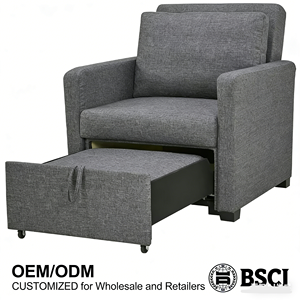 Canapé-lit simple gris confortable et <span class=keywords><strong>pliable</strong></span> en tissu pour appartement et hôtel, facilement extensible pour la famille - Product Image 1