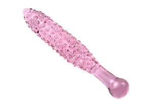 Nuevo y sensual tapón anal de cristal rosa con forma de espiga de maíz, pequeño, para masturbación femenina, juguete sexual. - Product Image 3