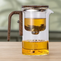 Théière paresseuse innovante en verre borosilicate magnétique, absorbant les bulles, résistante à la chaleur, filtrante, à un clic, design mignon, pour usage domestique