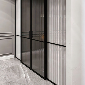Stores en aluminium décoratifs luxueux porte coulissante porte d'entrée de Style français zone commerciale grilles de bricolage porte de conception d'art de la vie privée - Product Image 6
