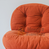 Ensemble chaise et ottoman Le Muse, salon moderne, velours côtelé moelleux, hauteur réglable, base stable, confortable et douillet, modèle CH-007-LMCS