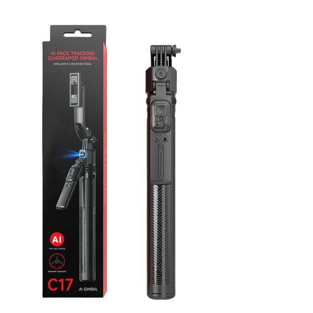Automatic Tracking 360-degree Adjustable Holder Stable Tripod Mobile Auto All in One Portable Gimbal Selfie Stick with AI Face