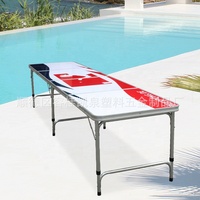 Table de beer pong pliable en aluminium Hangrui moderne et portable de 8 pieds pour une utilisation en extérieur dans les entrées de villas, les hôtels