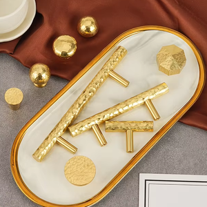 El işi dövülmüş katı pirinç Modern çekme kolu mobilya kapı donanım dekoratif dolapları mutfak Dresser kullanım kolu - Product Image 4