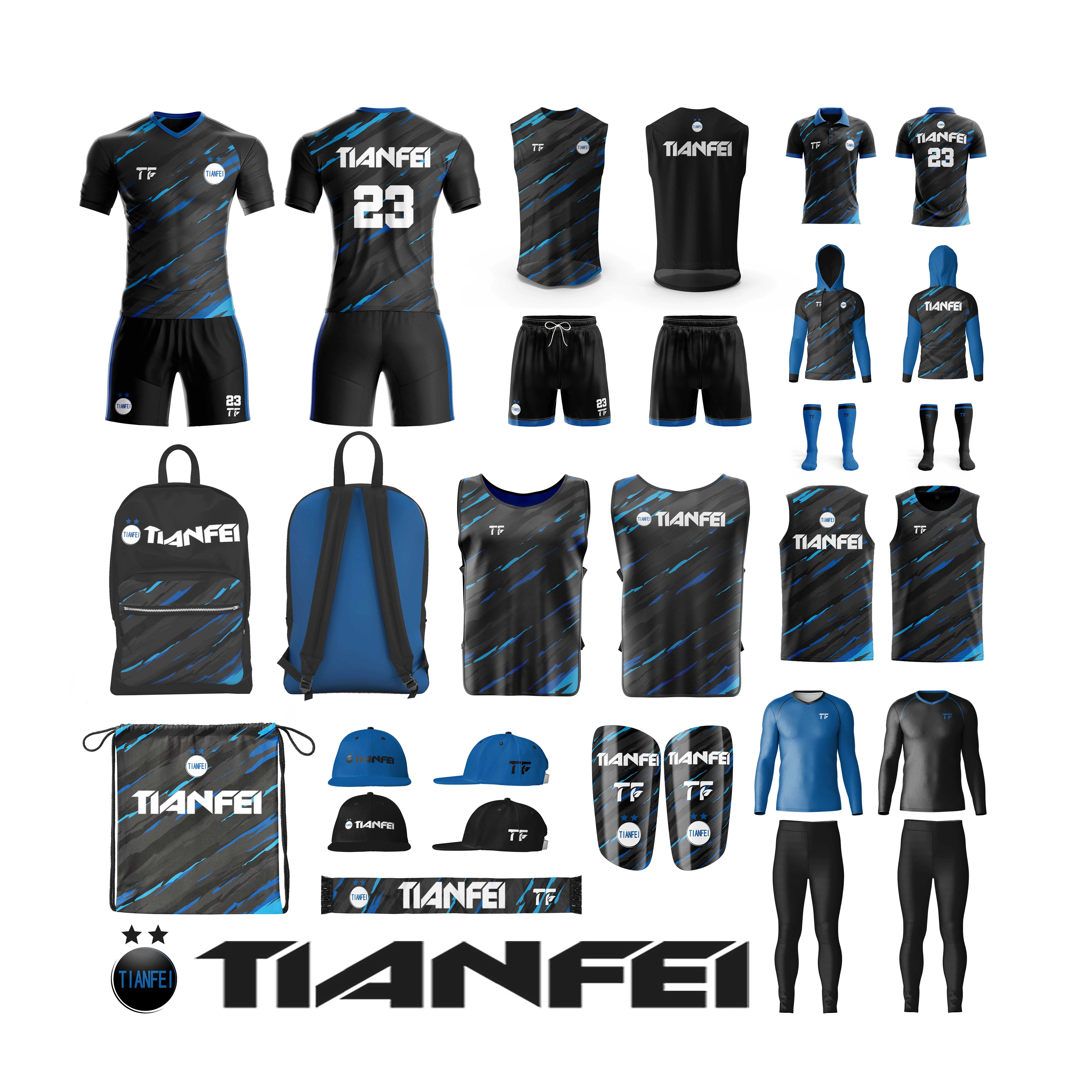 Maillot d'entraînement de football TF kit de maillot de football personnalisé survêtement de football vêtements de sport uniforme de football sublimé
