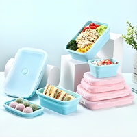 Boîtes de rangement alimentaire pliables en silicone multi-tailles pour la cuisine, les voyages et les activités de plein air, compatibles OEM