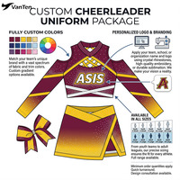 Uniforme de cheerleading ALLStar Gold sur mesure, haute qualité, strass, design gratuit pour les tenues de compétition de cheerleading