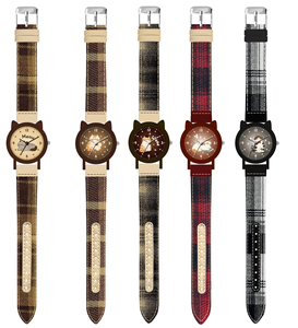 Montre mignonne de dessin animé Virtue 2026 pour enfants et filles, cadran Meow, bracelet en tissu à carreaux marron, montre-bracelet décontractée Kawaii pour les <span class=keywords><strong>amoureux</strong></span> des chats - Product Image 2