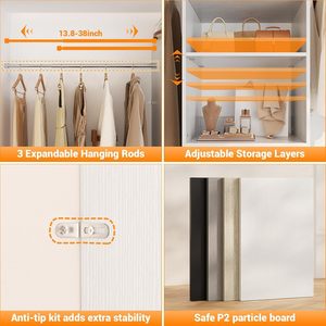 Sistema de <span class=keywords><strong>Vestidor</strong></span> Personalizado con Isla, Organizador de Armario de Madera Maciza Blanca con Cajones, Estantes y Luces LED, Hecho en EE. UU., de Lujo - Product Image 6