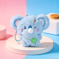 Breloques en peluche personnalisées mignonnes de dessins animés, série souffleur de bulles, pendentifs anti-stress pour sacs avec chaîne perlée, porte-clés cadeau pour enfants