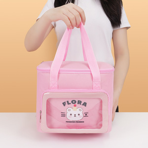 Children's Insulated Lunch Bag Square Anime Style Tote For School Kids With Clear <b>Window</b> And Handle - Product Image 3
