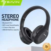 BAVIN Headset suara HiFi BH50, headphone Headset dua mode Bluetooth nirkabel latensi Gaming rendah