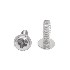 PWB3*10-SS Stainless Steel <b>Round</b> <b>Head</b> Phillips Tapping <b>Screw</b> With Washer Metric Right Hand Thread Metal Use - Product Image 1