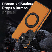 360 °   Funda Magnética Giratoria para Teléfono con Soporte para Samsung S26 Ultra S25 S24 S23 S22, Funda Trasera de Cuero Resistente a Golpes para iPhone 17 Pro