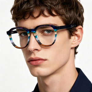 Lunettes sur mesure pour hommes, lunettes <span class=keywords><strong>de</strong></span> créateur tendance, montures rétro en acétate 2026, montures <span class=keywords><strong>de</strong></span> lunettes en plastique - Product Image 2