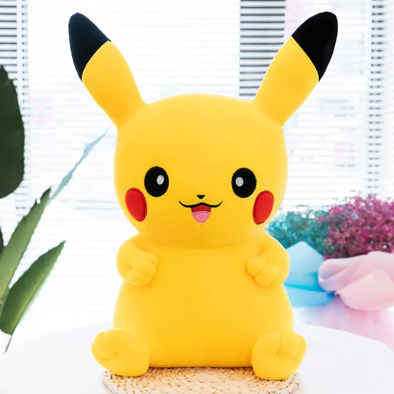 Nueva llegada dibujos animados kawaii 35cm Pikachu peluche muñeca niños cumpleaños regalo suave Pikachu peluche Juguetes