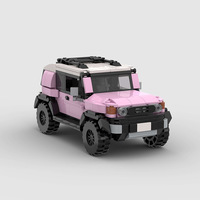 Compatible avec les petites pièces, voiture de course SUV rose Big G, MOC, jouets de construction éducatifs à assembler soi-même pour enfants, en plastique ABS