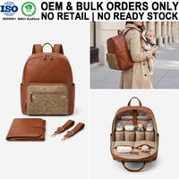 Sac à langer en cuir végétalien blanc minimaliste personnalisé OEM, léger et pliable, sac à dos pour couches