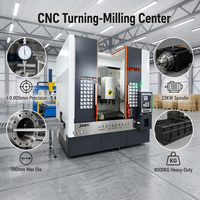 Tour vertical CNC 750D à 12 stations avec tourelle motorisée, axe Y étendu, pour usinage de métaux, certifié CE ISO 9001
