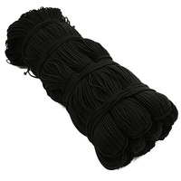 Bande élastique noire en polyester haute élasticité de 1 à 12 mm, couleur unie, pour sacs, en stock chez le fabricant, échantillon en 7 jours, fabriqué en Chine