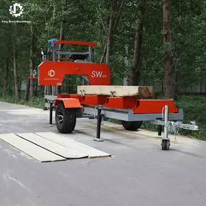 Hot Log Tearing Horizontal Band Saw Sawmill Portable Wood Cutting Machine