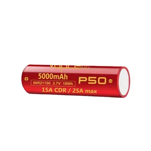 21700 lifepo4 Suppliers-Big Capacity 5000mah 3.7v Li-ion Batteries Battery 21700 5000mah 3.7v Rechargeable Battery Vapcell Inr Lion 21700