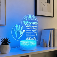 Lámpara Nocturna 3D al por Mayor con Impresión UV, Colorida, para Mamá y Papá, para el Día de San Valentín, Luz LED ABS, Ambiente Romántico para el Dormitorio