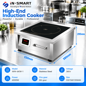 Cocina de Inducción Eléctrica Comercial Plana y Cóncava de 6000W/8000W, Equipo de Cocina para Restaurantes, Estufa Industrial de Alta Resistencia - Product Image 6