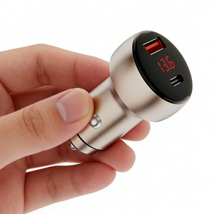 Cargador de coche personalizado de carga rápida USB-C USB-A 48W QC 3.0 y PD de doble puerto, cargador USB para coche - Product Image 1