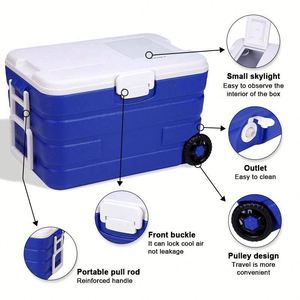 Glacière isotherme 40L en PU avec logo personnalisé et roues, grande capacité, pour l'extérieur - Product Image 3
