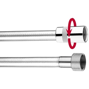 Manguera de ducha cromada antitorsión de 150 cm, flexible con control de rotación para uso en bañera y ducha - Product Image 1