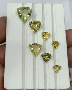 Pierres précieuses aigue-marine béryl jaune naturel de qualité 3A trillion de cristal taillé en forme de coeur pour bijoux pour colliers - Product Image 5