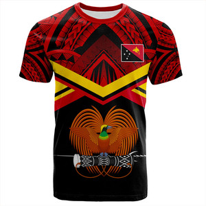 Sublimation Papouasie-Nouvelle-Guinée T-Shirt personnalisé à manches courtes PNG Tribal <span class=keywords><strong>Mélanésie</strong></span> Sport Style Surdimensionné Col Rond T-shirts - Product Image 3