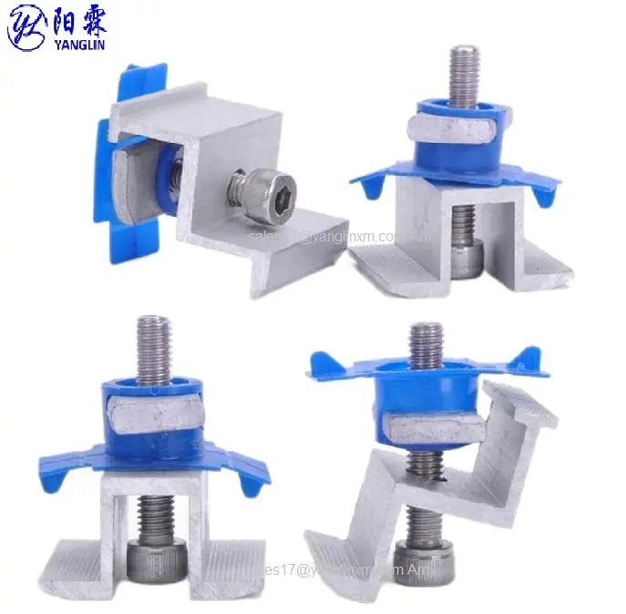 Hot Sales Aluminum Solar Panel Mounting Clamps Solar Mid Clamp End Clamp for C Rail Solar Mounting System
