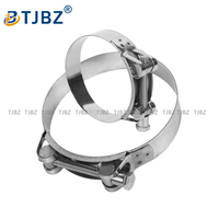 Collier de serrage robuste en acier inoxydable poli pour tuyau d'échappement 64-67 mm Système de mesure métrique Capacité de charge 15 Nm